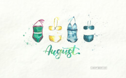 Wallpaper PC August 2019 Brushlettering Illustration Aquarell