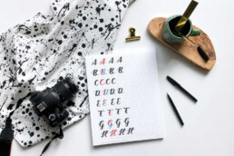 Lettering Guide Anfänger Flatlay